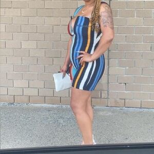 Striped Multicolor Bodycon jumpsuit shorts romper